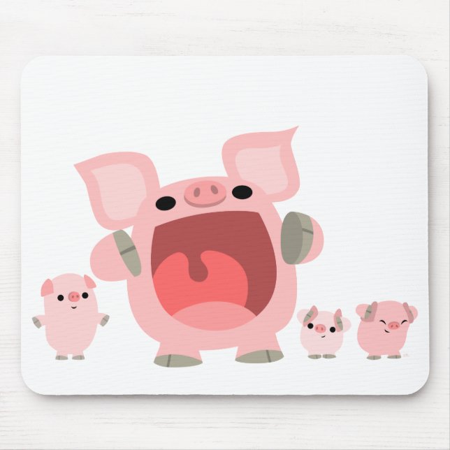 Shouting Cartoon Pigs Mousepad :) (Front)