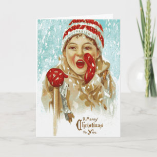 Shouting Merry Christmas Holiday Card