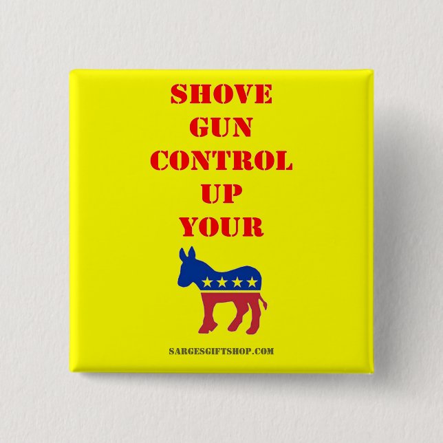 SHOVE GUN CONTROL 15 CM SQUARE BADGE (Front)