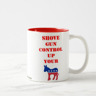 SHOVE GUN CONTROL Two-Tone COFFEE MUG