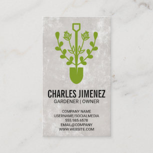 Shovel Flowers and Vines Business Card