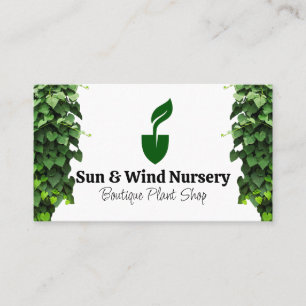 Shovel Leaf Logo Ivy Leaves Business Card