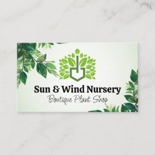 Shovel Leaves Logo   Landscape Business Card
