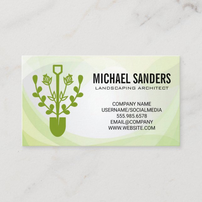 Shovel Plants Logo | Gardening | Landscaping  Business Card (Front)