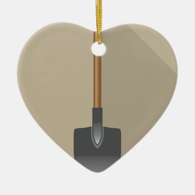 Shovel Vector Illustration Ceramic Tree Decoration (Front)