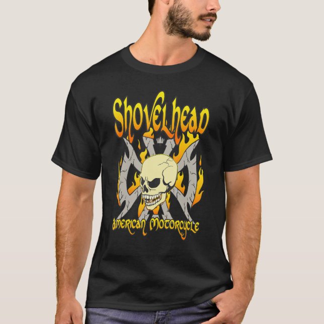 SHOVELHEAD HD 1966 1984 Motorcycles Oldschool Chop T-Shirt (Front)