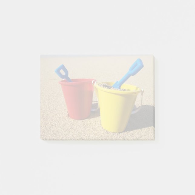 Shovels And Pails On Sandy Beach Post-it Notes (Front)