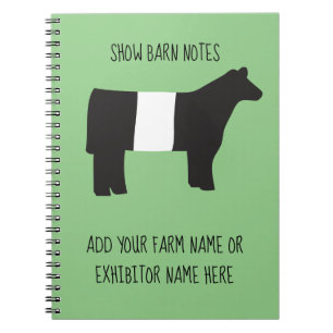 Show Barn Notes - Livestock Exhibitor Customizable Notebook