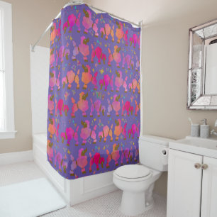 Show Dogs Groomed and Ready to Prance at Twilight Shower Curtain