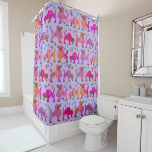 Show Dogs Groomed and Ready to Prance in Fog Shower Curtain