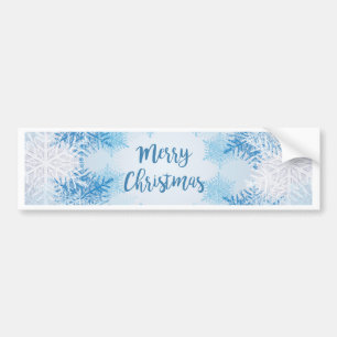 SHOW FLAKES PATTERN Merry Christmas Bumper Sticker