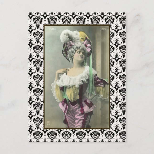 Show Girl Risque French Dancer Postcard (Front)