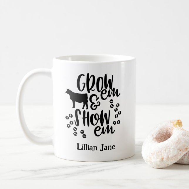 Show Heifer Custom Name Coffee Mug (With Donut)