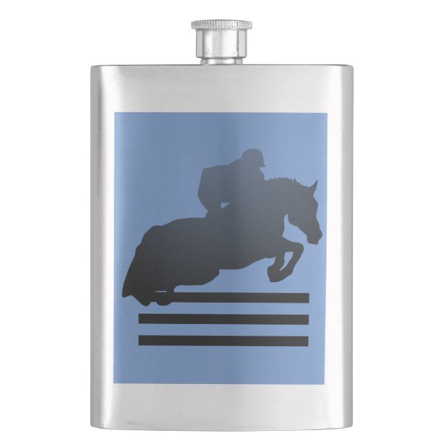  Show jumper clearing an obstacle.     Flask (Front)