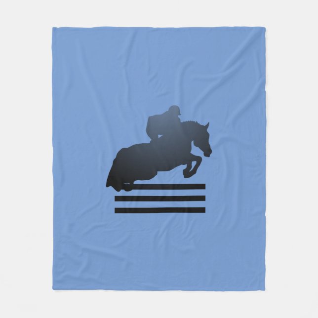  Show jumper clearing an obstacle.   Fleece Blanket (Front)