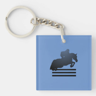  Show jumper clearing an obstacle.   Key Ring