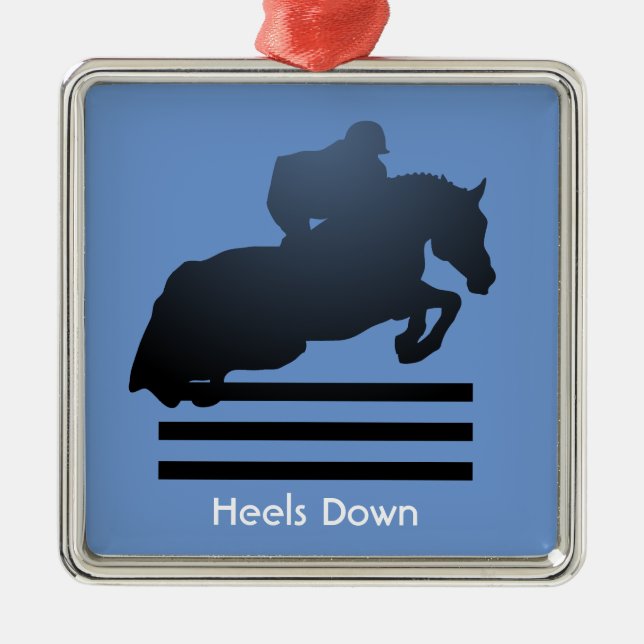  Show jumper clearing an obstacle.       Metal Tree Decoration (Front)