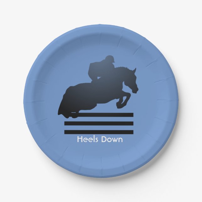  Show jumper clearing an obstacle.       Paper Plate (Front)