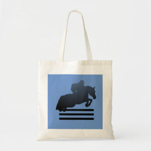 Show jumper clearing an obstacle. Tote Bag