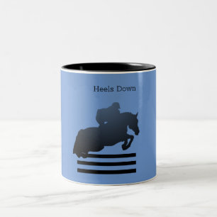  Show jumper clearing an obstacle.       Two-Tone Coffee Mug