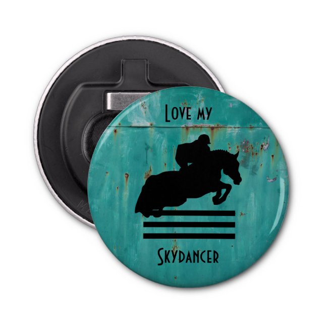 Show Jumper Silhouette for Horse Lovers Bottle Opener (Front)