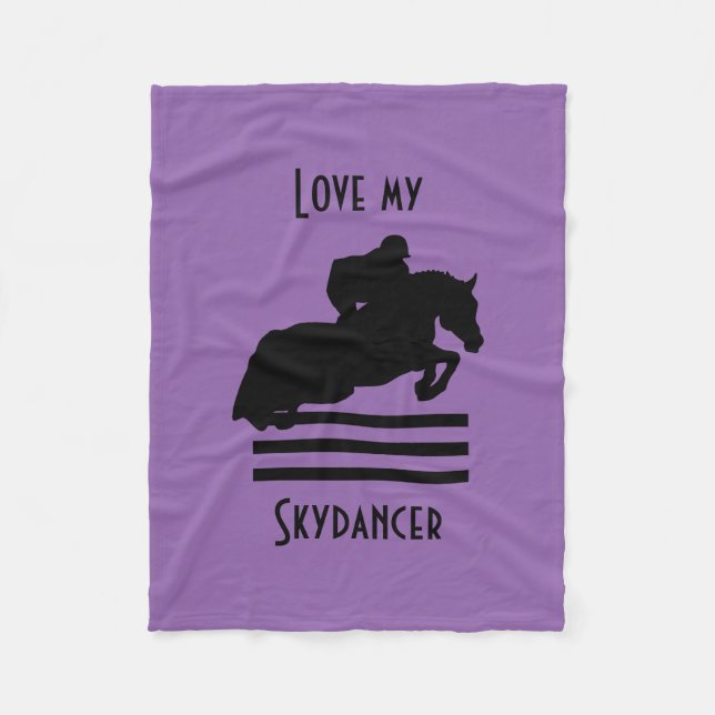 Show Jumper Silhouette for Horse Lovers Fleece Blanket (Front)