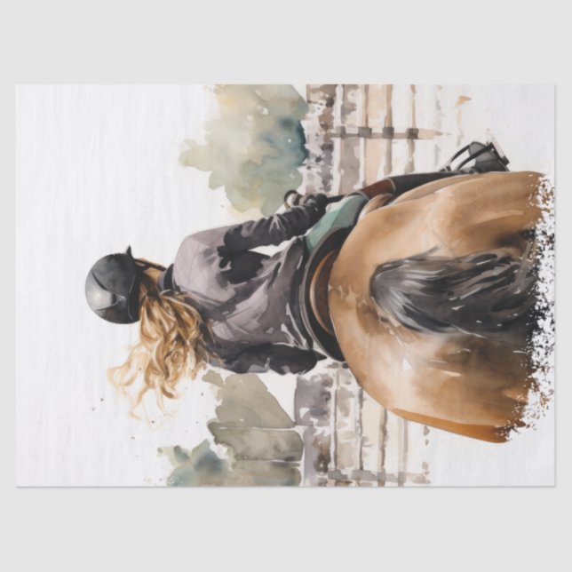 Show Jumping Eventing Horse Decoupage Tissue Paper (Front)