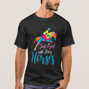 Show Jumping Horse English Riding Art Colour Block T-Shirt