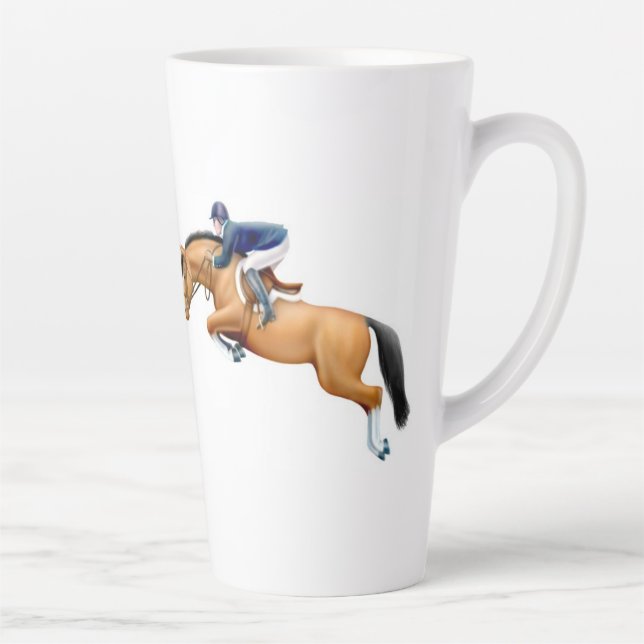 Show Jumping Horse Equestrian Latte Mug (Right)