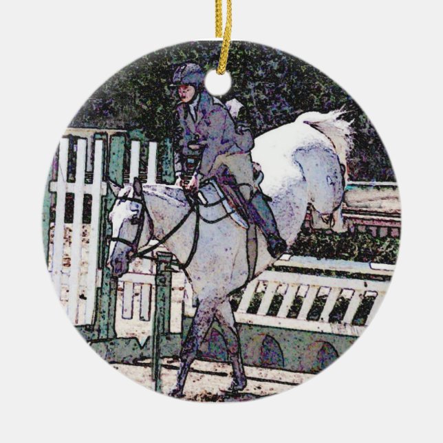 Show Jumping Horse Ornament (Front)