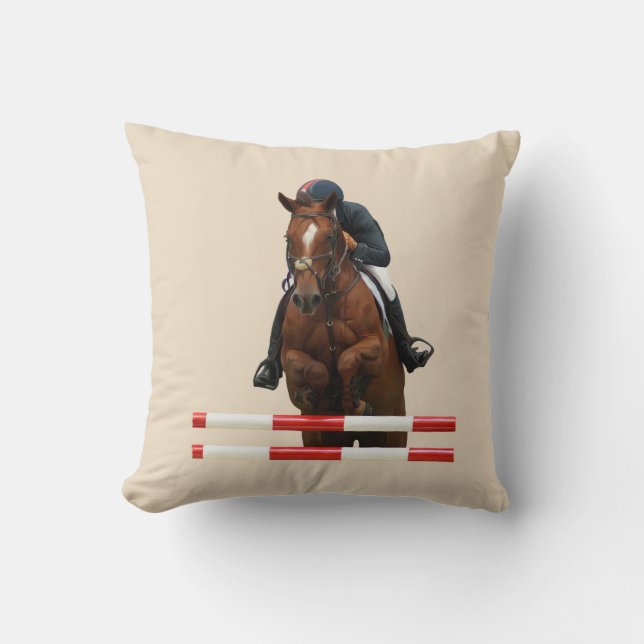 Show Jumping Square throw pillow (Front)