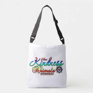 Show Kindness To Animals Rainbow Typography Crossbody Bag