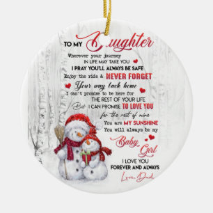 Show love to daughter ceramic tree decoration