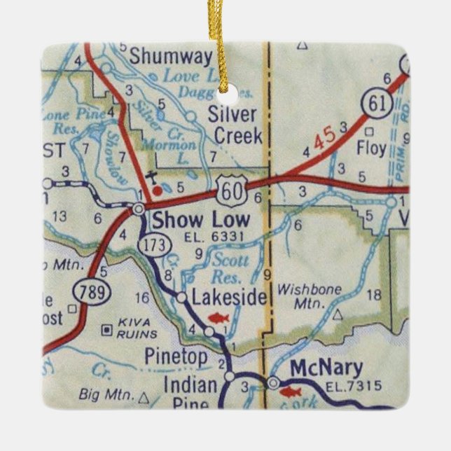 Show Low Arizona Christmas Ornament (Front)
