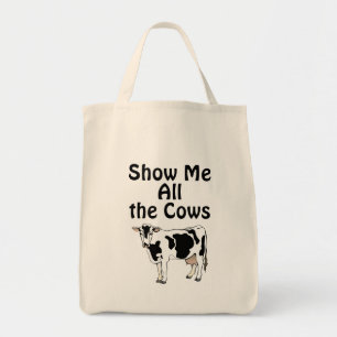 Show Me All the Cows Grocery Bag