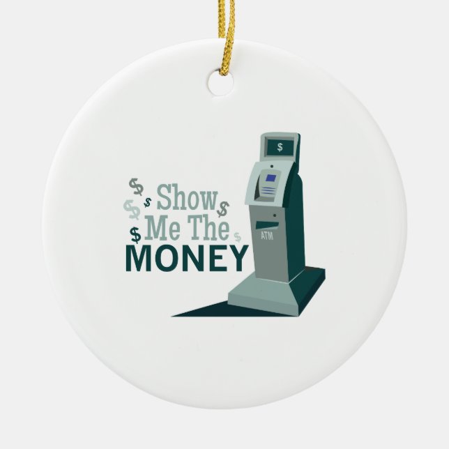 Show Me Money Ceramic Tree Decoration (Front)