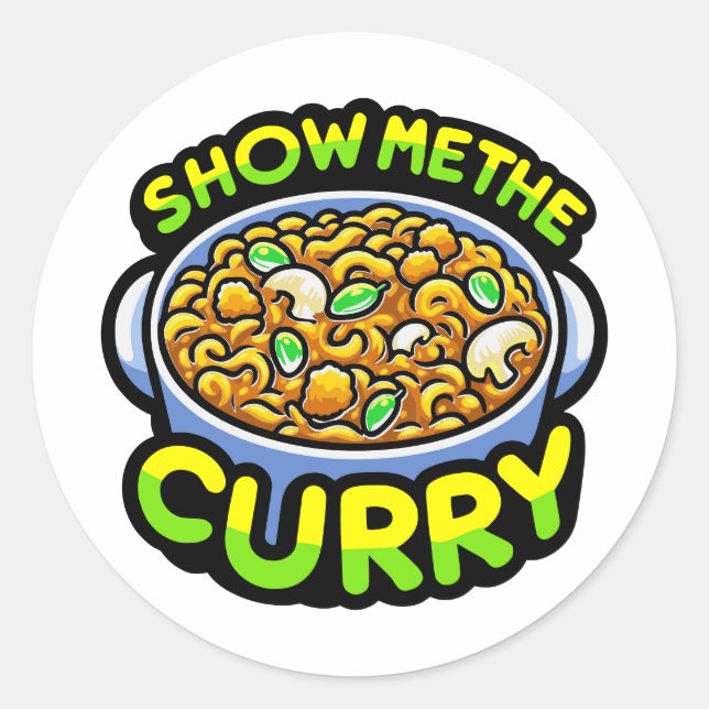 Show me the curry classic round sticker (Front)