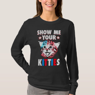 Show Me Your Kitties Cat Retro Vintage Sunset T-Shirt