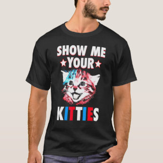 Show Me Your Kitties Cat Retro Vintage Sunset T-Shirt