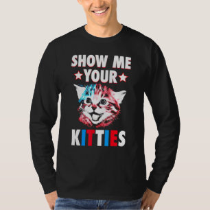 Show Me Your Kitties Cat Retro Vintage Sunset T-Shirt