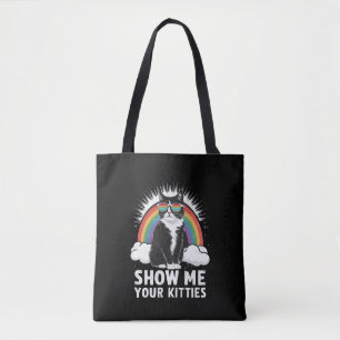 Show Me Your Kitties Funny Lesbian Gay Pride LGBT Tote Bag