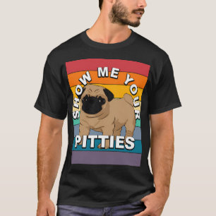 Show me your pitties funny artistic retro sunset v T-Shirt