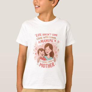 Show Mom Love: "No Manual, Just Mother" Cute Doodl T-Shirt