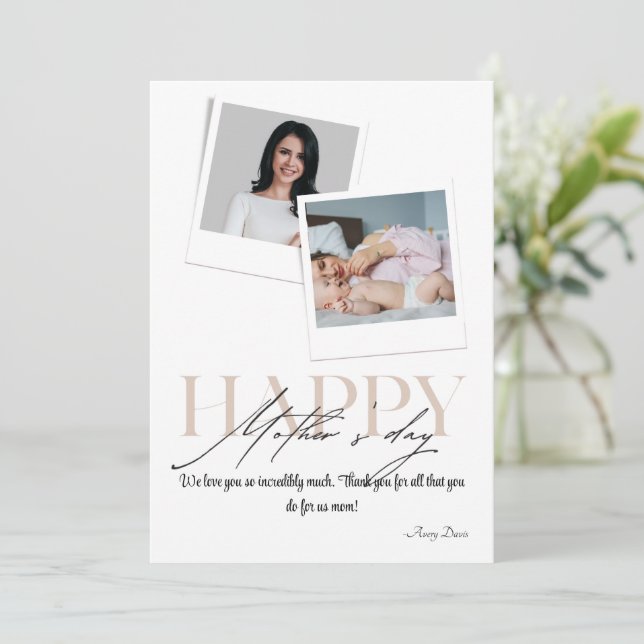 Show Mum You Care: Personalised Photo Mother's Day Holiday Card (Standing Front)