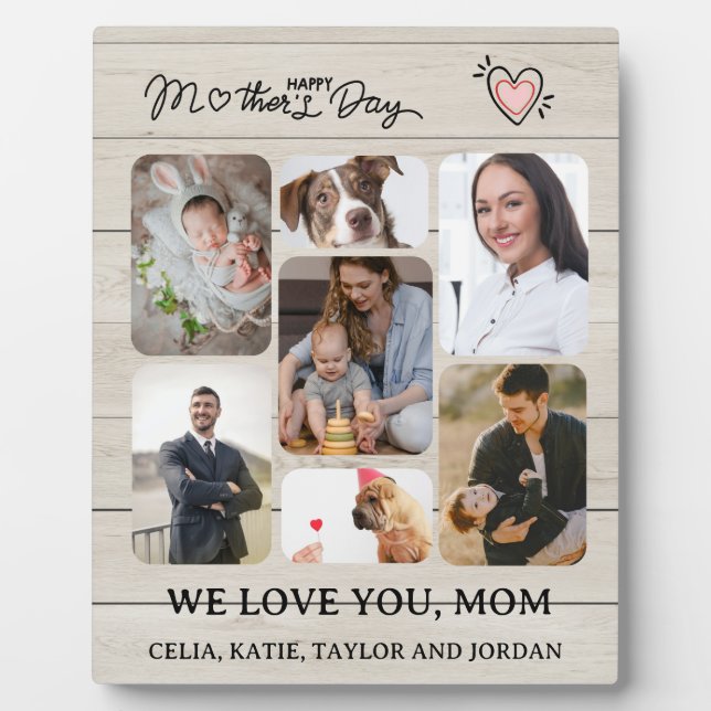 Show Mum You Care: Personalised Wooden Photo Plaque (Front)