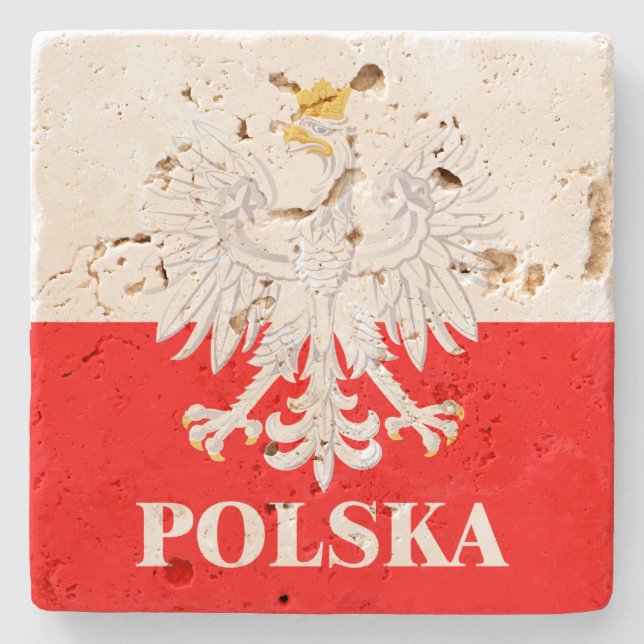 Show off your colours - Polska Stone Coaster (Front)