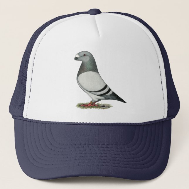 Show Racer Blue Bar Pigeon Trucker Hat (Front)