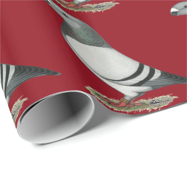 Show Racer Blue Bar Pigeon Wrapping Paper (Roll Corner)