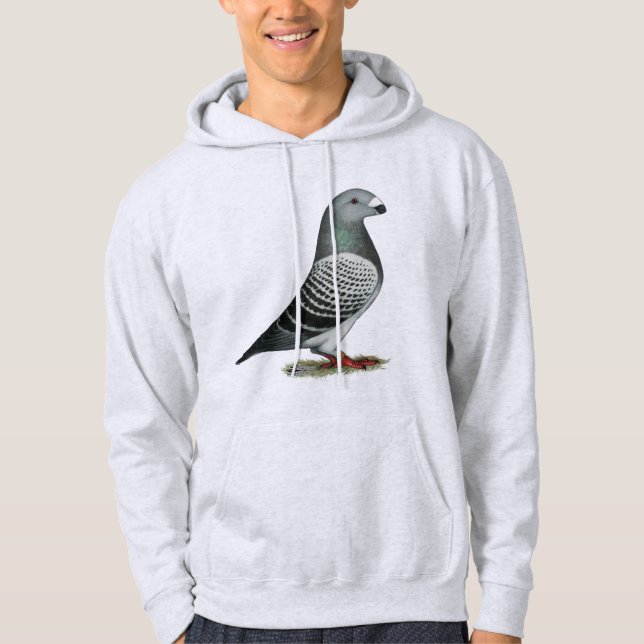 Show Racer Blue Chequered Pigeon Hoodie (Front)