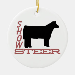 Show Steer Ceramic Tree Decoration